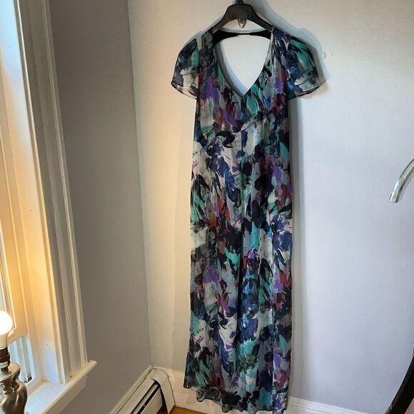 Reformation Watercolor Maxi Dress, XS. Made in USA Recycled Materials EUC - Picture 6 of 10